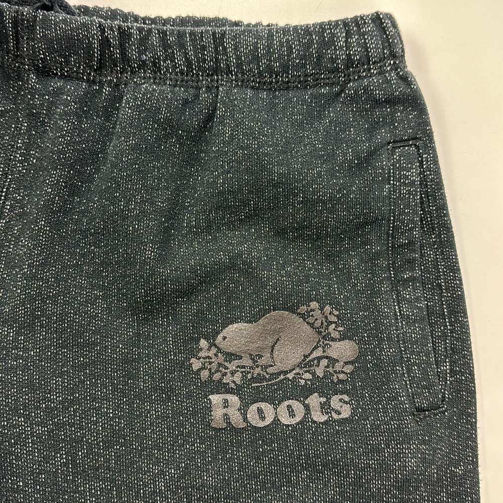 Roots genderless jogger sweatpant Medium black peppered casual sweats - Picture 4 of 12